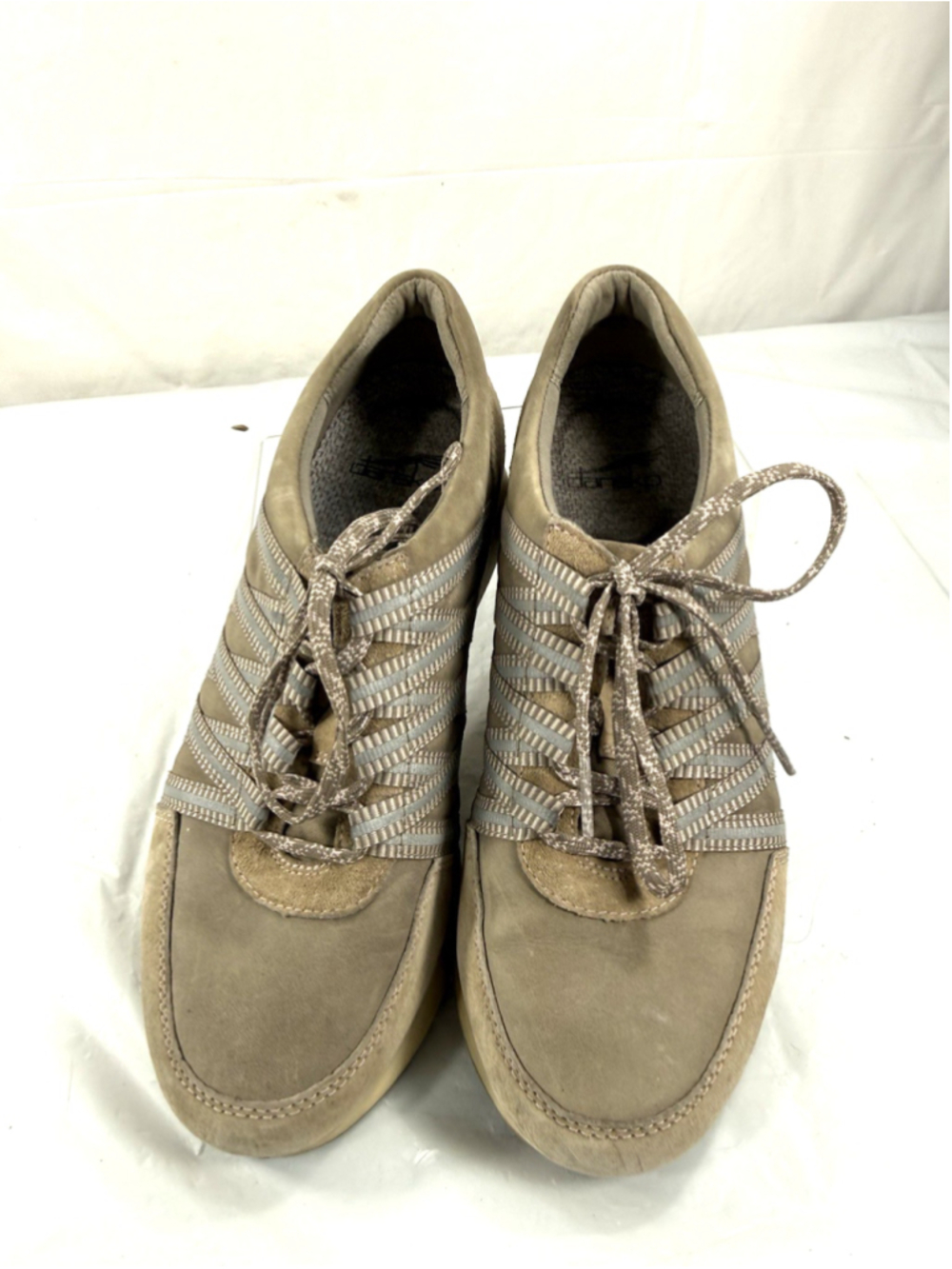 Women's Dansko Gabi Shoes Taupe Burnished Nubuck Sz 37